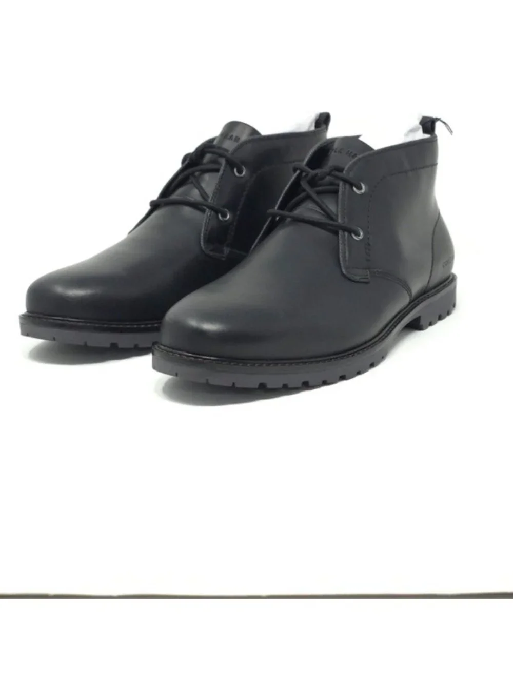 Cole Haan Chukka Boots Midland Lug Water Resistant Leather Black